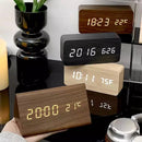 Wecker für Schlafzimmer Nachttisch Holzschreibtisch-Dekoration Aufwach-Tischuhr mit Temperatur LED Digitaluhr Licht Sonnenaufgang