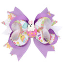 ncmama 4.5" Easter Day Hair Clips for Girls Kids Handmade Swallowtail Stack Rabbit Hair Bows Hairpins Fashion Hair Accessories