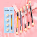 Double-ended Nail Art Painting Accessories Nail Dotting Brush Sponge Head Rhinestones Handle Nail Art Brush Gradient Shading Pen