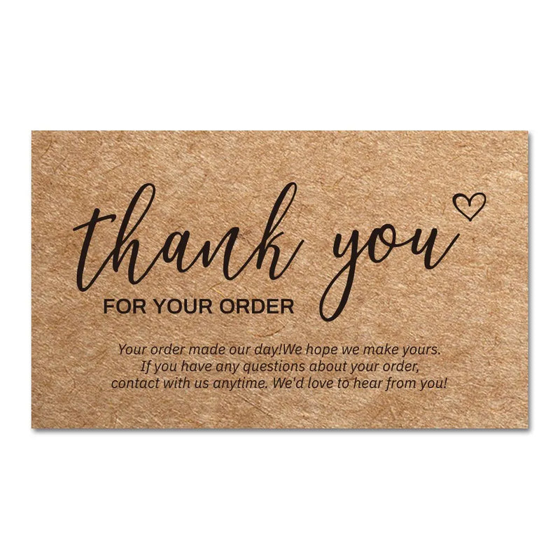 50Pcs Kraft Thank You Cards Small Business Supplies for Boutique Shops Thank You For Shopping Cards