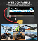 1/2PCS HRB 22.2V 5000mah Lipo Battery 6S Lipo Drone Battery 50C XT90 EC5 Connector for RC Quadcopter Helicopter RC Car Monster