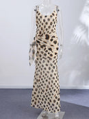 The Riviera | Polka-Dot Scarf-Sling Beach Maxi Dress