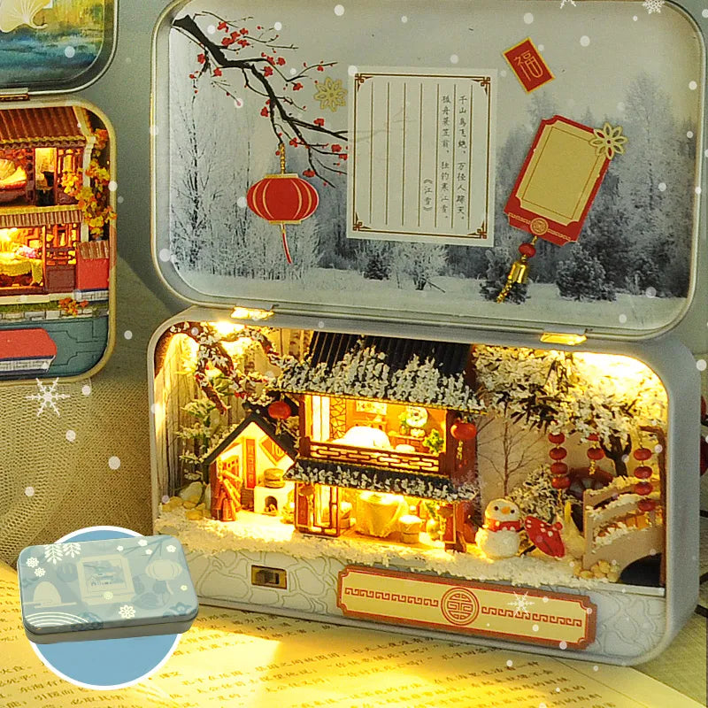 Cutebee Box Theater Miniature Doll House Furniture for Children Birthday Gift DIY Dollhouse Kit Build with Led Light Casa Toy