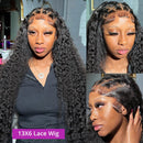 Deep Wave 13x6 13x4 HD Transparente Lace Frontal Echthaarperücken Brasilianisches 100% Remy Haar 13x4 Wasserlocken Frontperücke für Frauen
