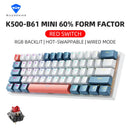 Machenike K500-B61 Mini Mechanische Tastatur 60% Formfaktor 61 Tasten Gaming Tastatur Kabelgebunden Vollständig Hot-Swappable RGB Hintergrundbeleuchtung