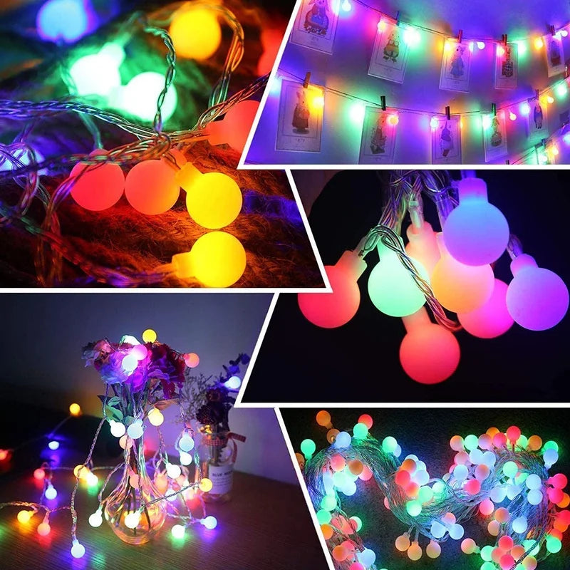 LED Bulb String Lights USB Wire Garland Light Christmas Wedding Birthday Party  Decoration Outdoor Fairy Lights 1.5/3/6M
