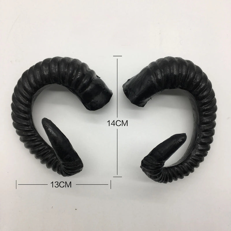 White Simulation Goat DIY Headband Sheep Horn Artificial Plastic Gothic Craft Head Wear Decoration  Birthday Cosplay  Christmas