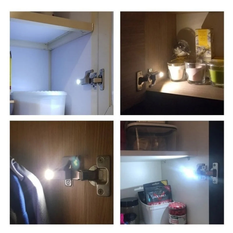 20pcs LED Inner Hinge Lamp Cabinet Induction Lights Wardrobe Cupboard Sensor Lights Bedroom Kitchen Closet Night Lamp Universal