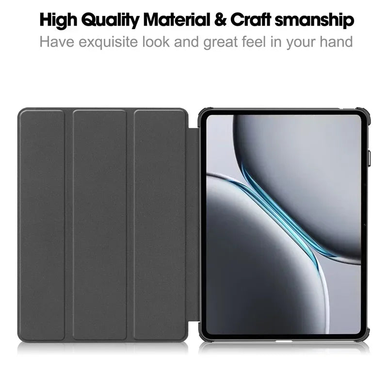 Case For Oneplus Pad Pro Case 12.1" Tri-Fold Leather Painted Stand Hard Smart Cover For Oneplus Pad 2 Pad2 Case 2024 Funda