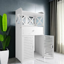 Bathroom Cabinet 3 Tier Storage Cabinet Organizer with Door Bathroom Furniture Free-standing Toilet Storage Cabinet