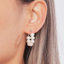5-6mm Natural Freshwater Pearls Flat Round Shape Earrings 925 Sterling Silver Fashion Trendy Style Jewelry Gifts for Women