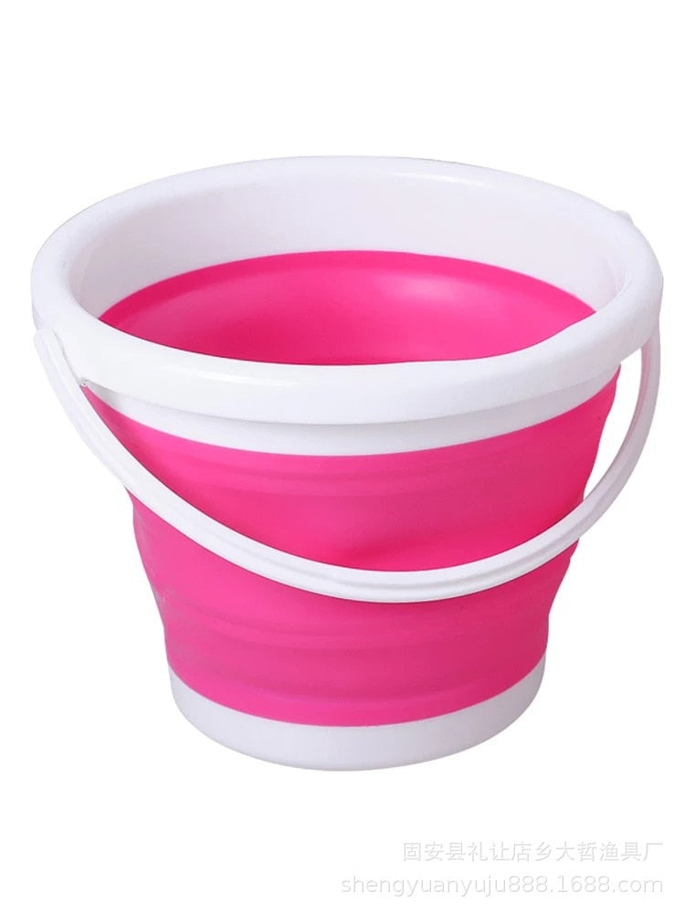 10L/5L/3 Collapsible Bucket Portable Folding Bucket Lid Silicone Car Washing Bucket Children Outdoor Fishing Travel Home Storage