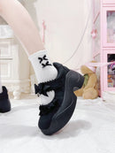 Spring Rilei Gururu Original Sweet Girl Single Shoes Shallow Mouth Spring/summer Lolita Girl Lace Bow Sports Shoes