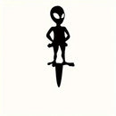 Abstract Alien Silhouette Garden Stake, Father's Day Metal Outdoor Home Decor, Lawn Art for Yard, Patio, Flowerbed