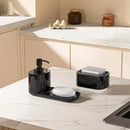 Hand Dish Soap Dispenser Sponge Towel Holder Sink Drain Tray Liquid Soap Pump Container Bathroom Accessory Kitchen Organizer