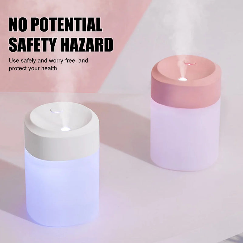 200ML Air Humidifier USB For Home Office Car Aroma Diffuser Essential Oils With  Colorful Light Mini Ultrasonic Humidifier