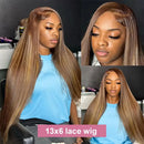 30 32 Inch 4/27 Highlight Straight Wigs Human Hair Lace Frontal Wig HD Lace Wig 13X6 Human Hair 13X4 Lace Front Remy Wig 180%