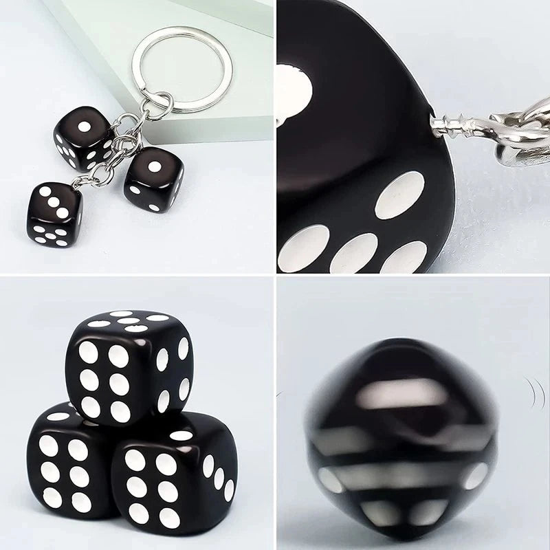 Creative Colourful Dice Keychain Fashion 3D Resin Dice Handbag Pendant For Women Men Car Key Holder Key Accessories Funy Gifts