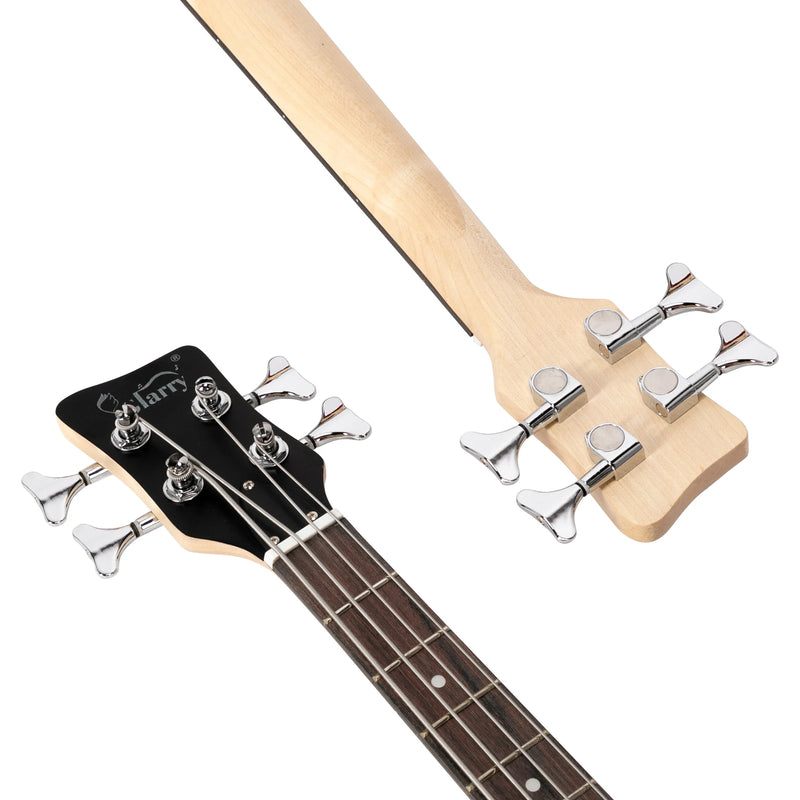 Glarry GW101 36in Small Scale Electric Bass Guitar Suit With Mahogany Body SS Pickups, Guitar Bag, Strap, Cable Burlywood