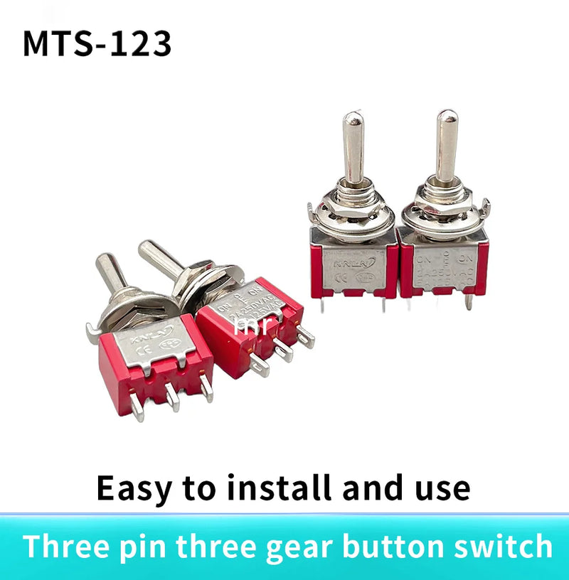 MTS-123 223 Double reset 6MM button Shake head toggle switch 3/6 pin 3 gear rocker button