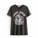 Gypsylady Damen Schwarzes T-Shirt Baumwolle Cartoon Kurzarm Vintage Damen Sommer Tops Weibliche Streetwear Grafik T-Shirts 2022
