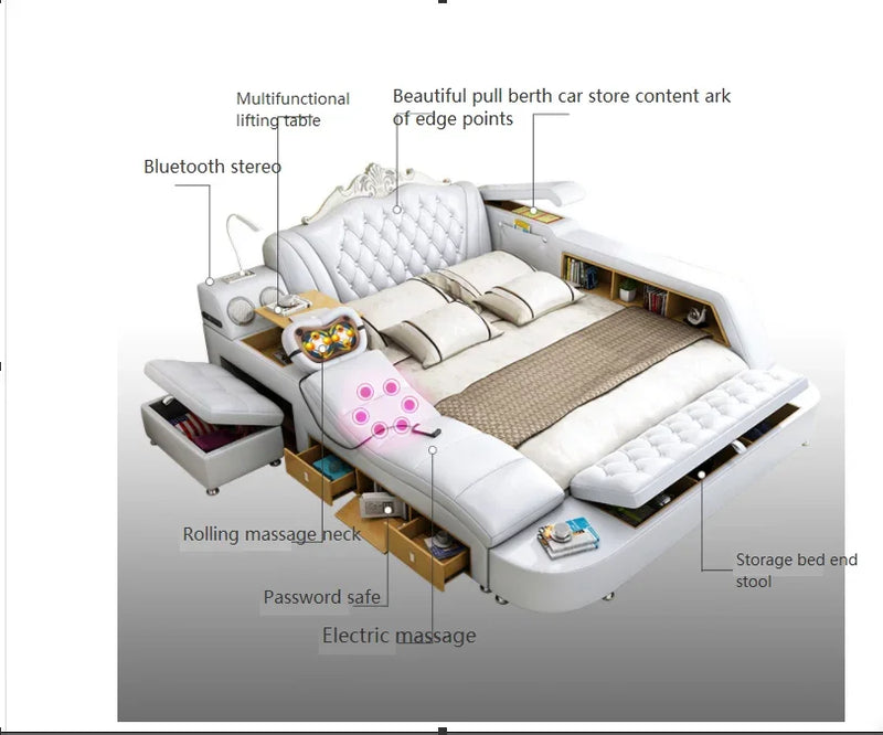 2023 Hot Sales Massage Beds Smart Modern Style Furniture Multi Functional Bedroom Set
