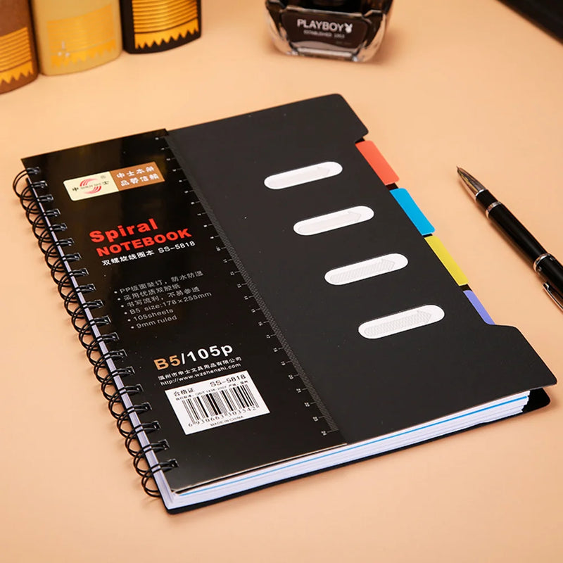 Spiral Notebook Journal with Dividers and Tabbed Pages for Organization and Planning