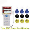New RFID English 10 Frequency Handheld Copier T5577 CUID Smart Chip Duplicator ID IC NFC Reader 125KHZ 13.56MHZ Badge Clone