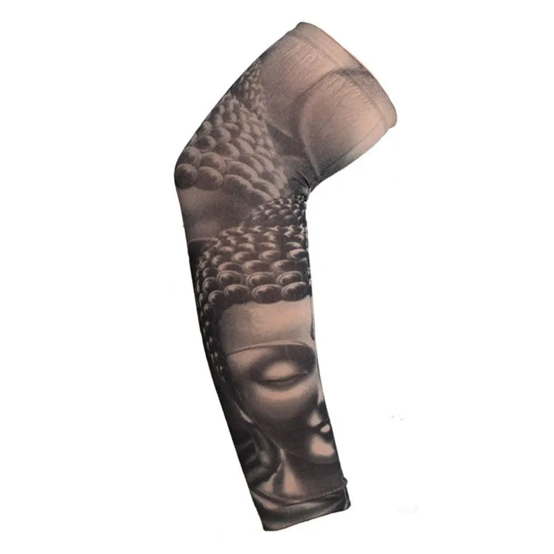 1Pcs New Flower Arm Tattoo Sleeves Seamless Outdoor Riding Sunscreen Arm Sleeves Sun Uv Protection Arm Warmers For Men Women