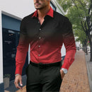 2024 Men's Striped Long Sleeve Shirt Men's Casual All-match Fashion Street Men's Shirt Lapel Single-breasted Long Sleeve Top