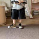 2025 Spring and Summer New Korean Edition Boys' Loose Pants Children's Fashion Versatile Vintage Shorts Mid Length