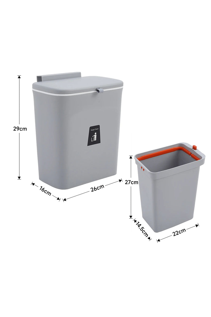 【Lifeideas】Door Hanging Trash Can Kitchen Bathroom Toilet Waste Storage with Inner Barrel Wall Mounted Garbage Rubbish Bin