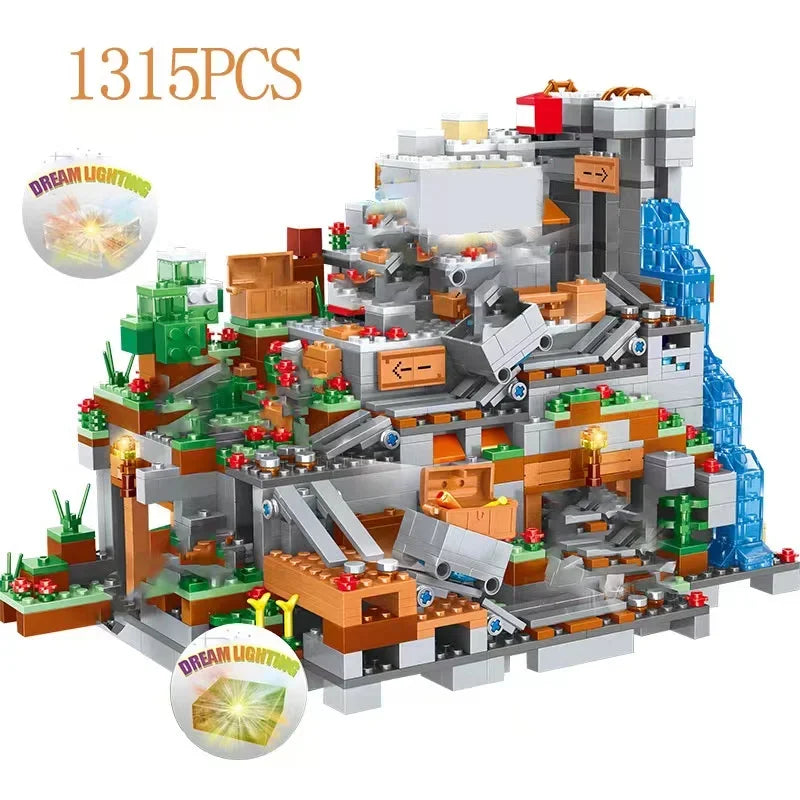 2659pcs Compatible 21137 myworld mountain cave building block  Bricks Gift Toys for Children Kids