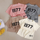 Summer Baby Girl Boy Clothes Set Kid 1977 Print Tshirts and Shorts 2pcs Suit Children's Girls Short Sleeve Top Bottom Tracksuit