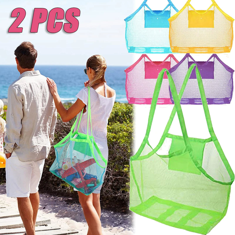 1/2 PCS Mesh Beach Storage Bag Children's Toy Storage Bag Oversized Beach Bag Backpack Outdoor Mesh Pocket Grocery Mesh Bag