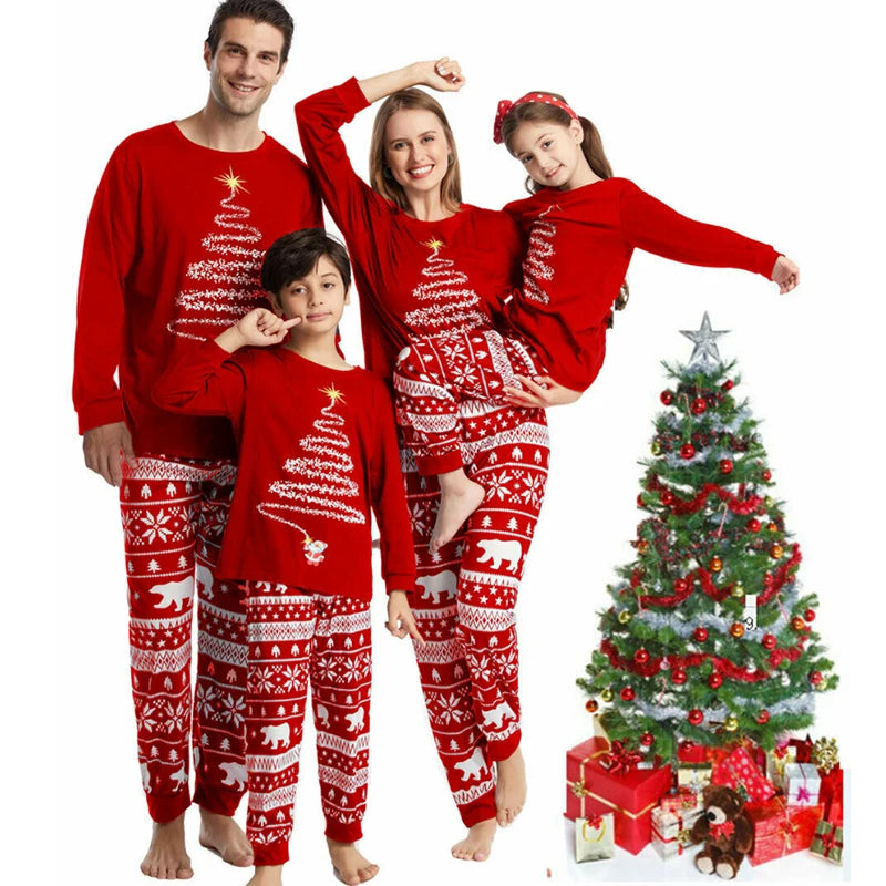 Family Christmas Pajamas 2023 Mother Father Kids Matching Clothes Look Outfit Mommy And Me New Year's Costumes Pyjamas