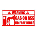 LYKX Creative Car Sticker 3D WARNING Gas or Ass Funny Decals Rear Window Vinyl Decal Car Styling Waterproof