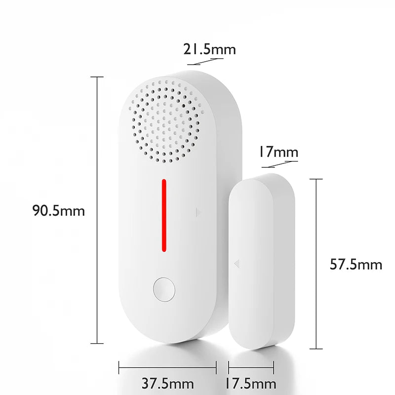 Tuya Smart WiFi Door Window Sensor Sound WiFi Security Alarm Door Open Closed Detectors APP Remote Control Timing Arm and Disarm