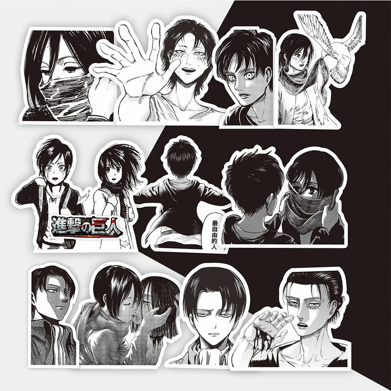 10/30/75pcs Anime Attack On Titan Stickers Eren Jaeger Decal Kids Toys Skateboard Motorcycle Laptop Car Bike Waterproof Sticker