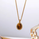 Trendy Jewelry European and American Design Stone Pendant Necklace For Women 2023 Trend New Elegant Earrings Accessories