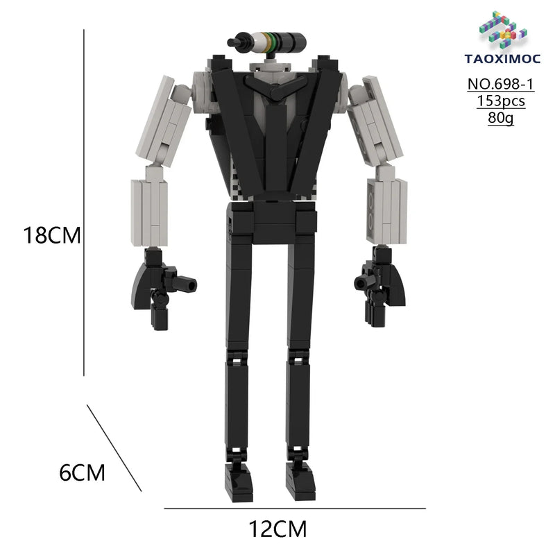 Skibidi Toilet Clock Man Building Blocks Toys Cameraman Speakerman Monitor Titan Tv Man Juguetes Brick Model Toys Gift For Kids