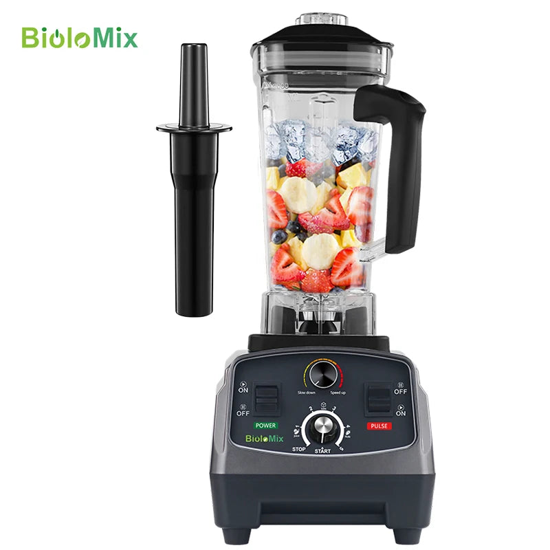 BioloMix 3HP 2200W mixer with commercial grade timer fruit mixer food processor ice smoothies 2L jar