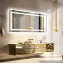 LUVODI Large Illuminate Mirror Bathroom Double Sink Mirror Full Length Dressing Salon Mirror with 3 Color Lights Dimming