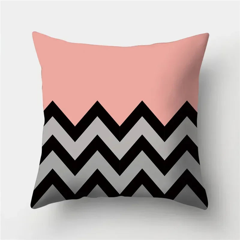 Geometry Cushion Cover Polyester Pillowcase Decorative Sofa Cushions Red Yellow Pink Pillowcover Home Decor Pillowcase 45x45cm