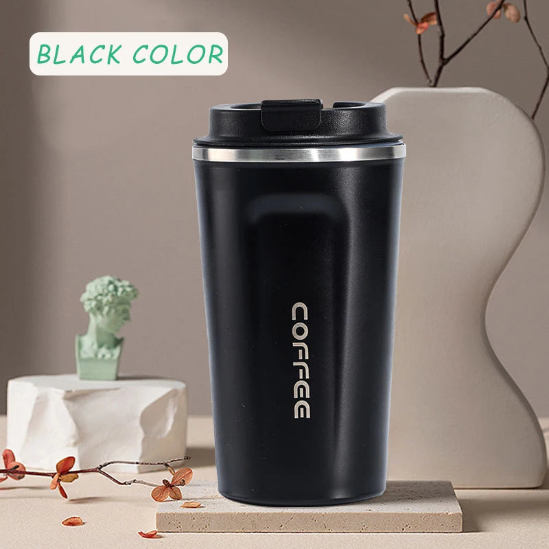 12OZ/17OZ Insulated Coffee Travel Mug Double Wall Stainless Steel Reusable Coffee Tumbler with Leakproof Lid  for Ho