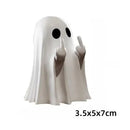 1 PCSCute Ghost Resin Statue With Middle Finger Spooky Halloween Decor For Shelf Mantel Coffee Table Display Home Party Ornament