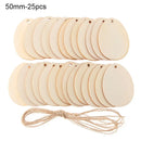 10/25/50pcs Household Natural Hanging Ornaments Wooden Drawing Wood Chips Easter Eggs Wood Slice Easter Decorations