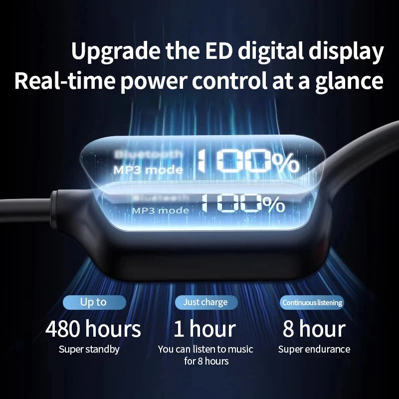 X10 Bone Conduction Bluetooth Headset Digital Display Swimming Waterproof to a Depth of 30 Meters Waterproof Built-in32G