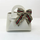 10pcs Easter Leather Mini Gift Bags With Bow Ribbon Packaging Box Wedding for Guest Candy Handbag Bag Birthday Party Decor bag