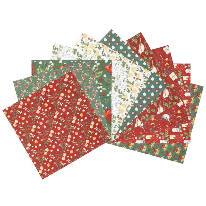 10 Sheets Christmas Printing Quilting Cloth Sheets Patchwork DIY Craft Cotton Sewing Fabrics Sheets